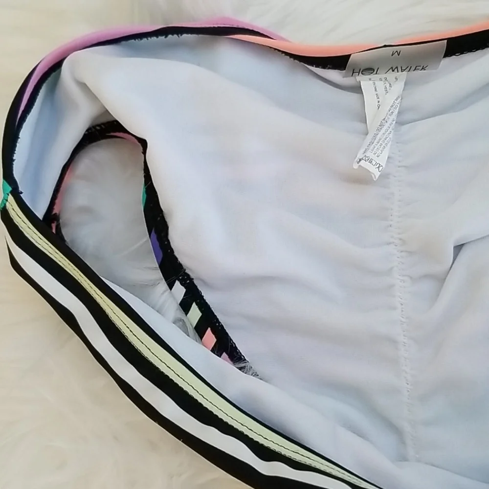 Hot Water Multicolored  Striped Bikini Bottom